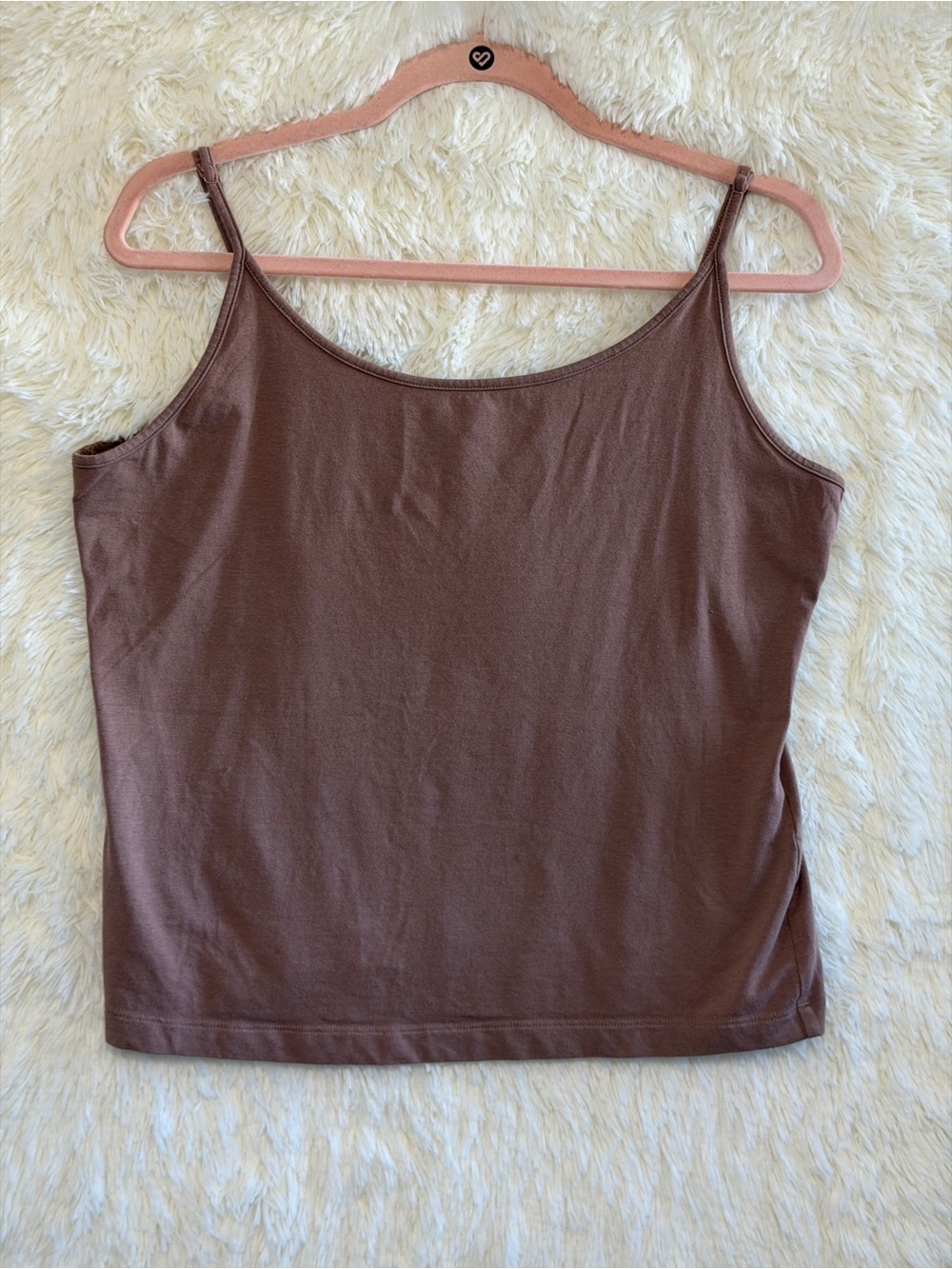 Banana Republic Womens Spaghetti Strap Cami XL Mocha Adjustable Strap Layer